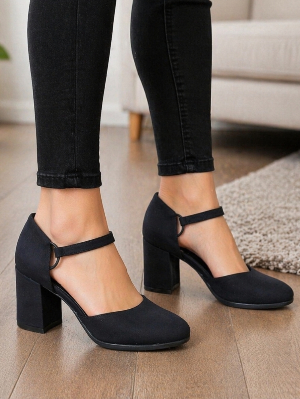 Mootsie Tootsie Harper 90s Minimalist Mary Jane Sqaure Toe Block Heels 8M